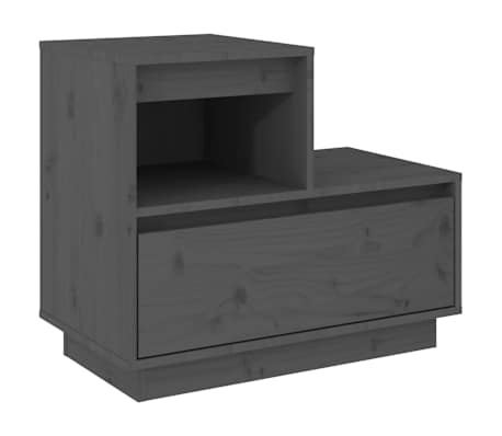 vidaXL Bedside Cabinets 2 pcs Grey 60x34x51 cm Solid Wood Pine