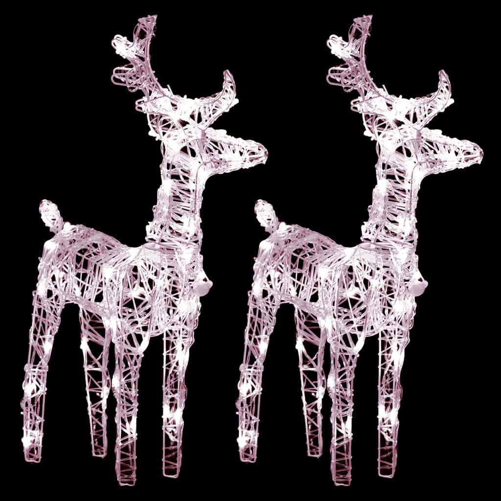 

vidaXL Christmas Reindeers 2 pcs Warm White 80 LEDs Acrylic
