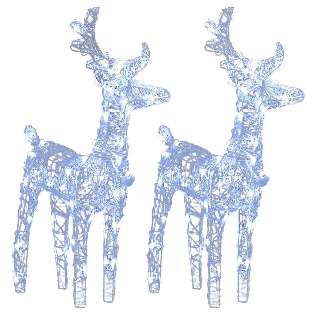 vidaXL Vianočné soby 2 ks studené biele 80 LED akrylové