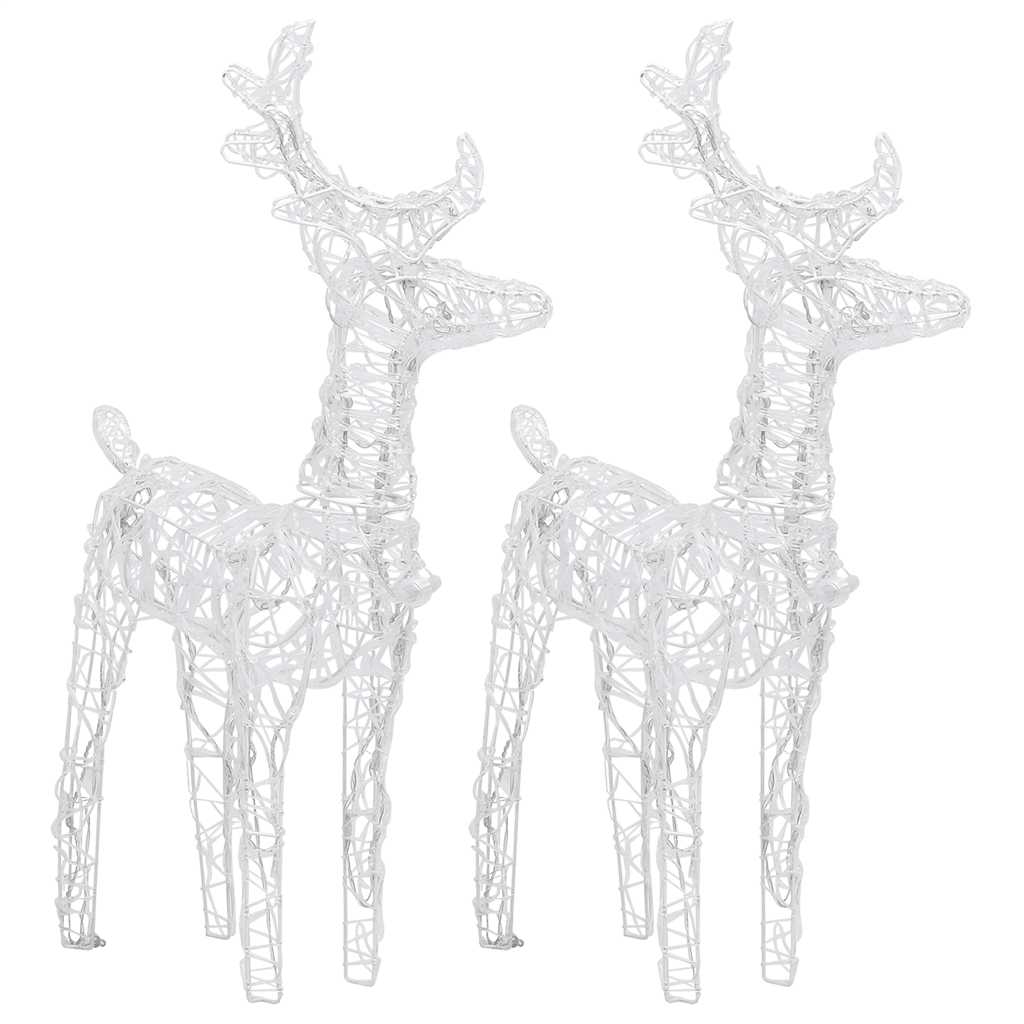 vidaXL Christmas Reindeers 2 pcs Blue 80 LEDs Acrylic