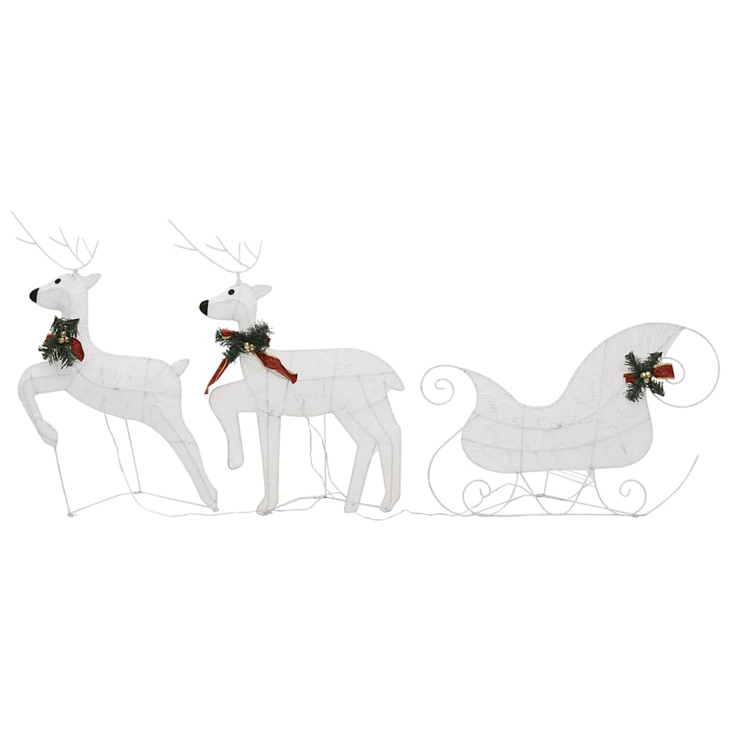 vidaXL Kerstdecoratie rendieren en slee 60 LED's wit afbeelding