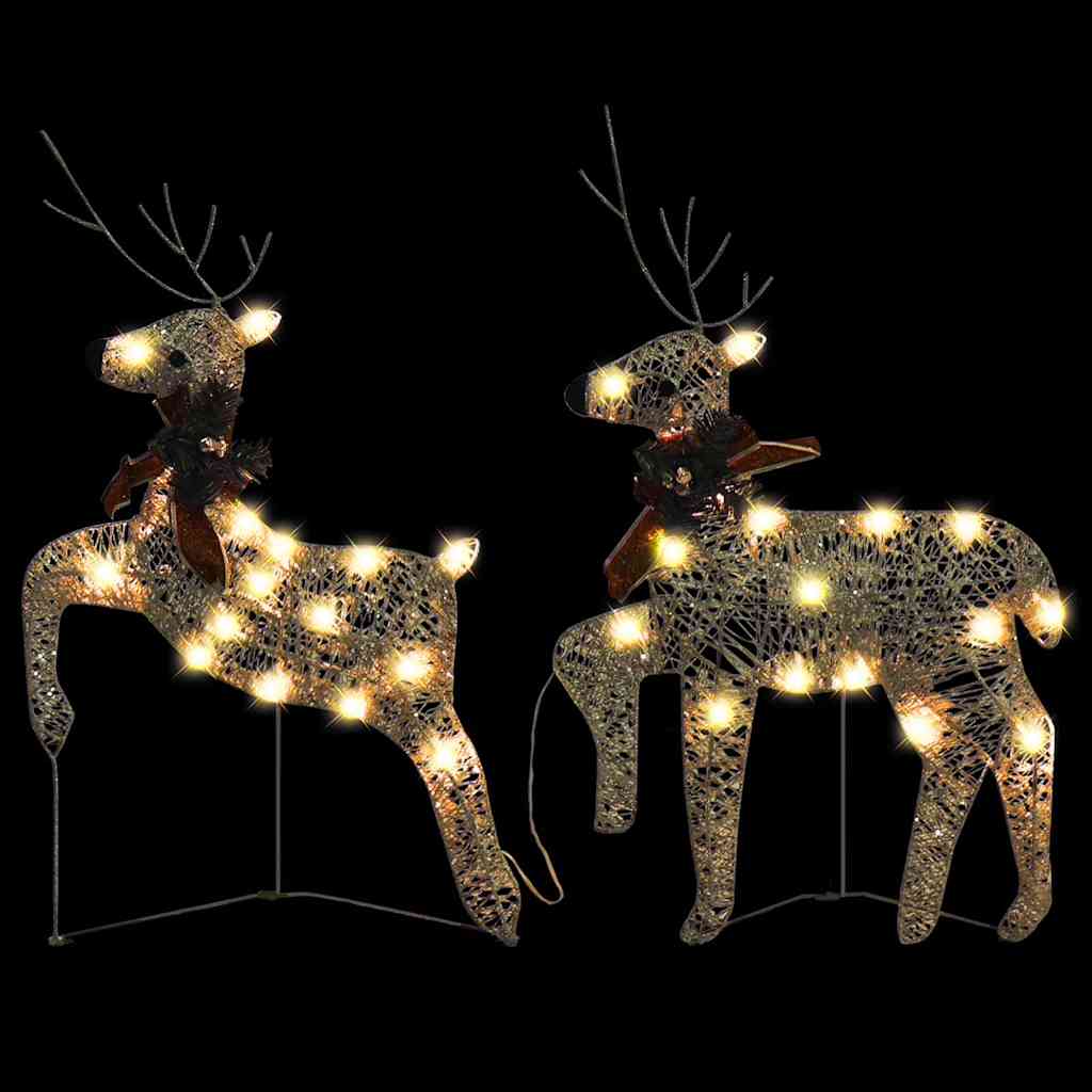 Thumbnail - vidaXL LED-Rentiere 2 Stk. Gold 40 LEDs