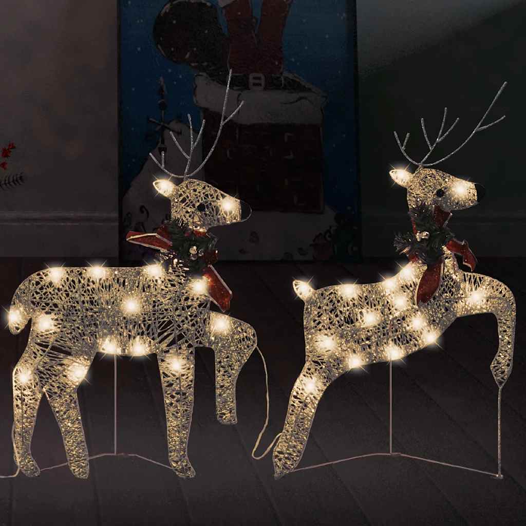 vidaXL LED-Rentiere 2 Stk. Gold 40 LEDs