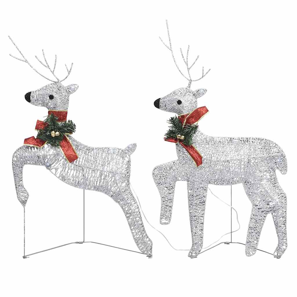 

vidaXL Christmas Reindeers 2 pcs Silver 40 LEDs