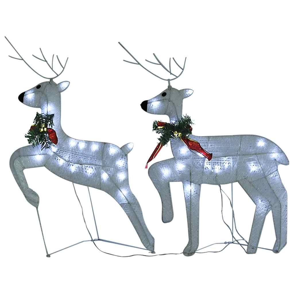 Photos - Other Decoration VidaXL Christmas Reindeer Set of 2 White Mesh Medium Decorative Inlays 