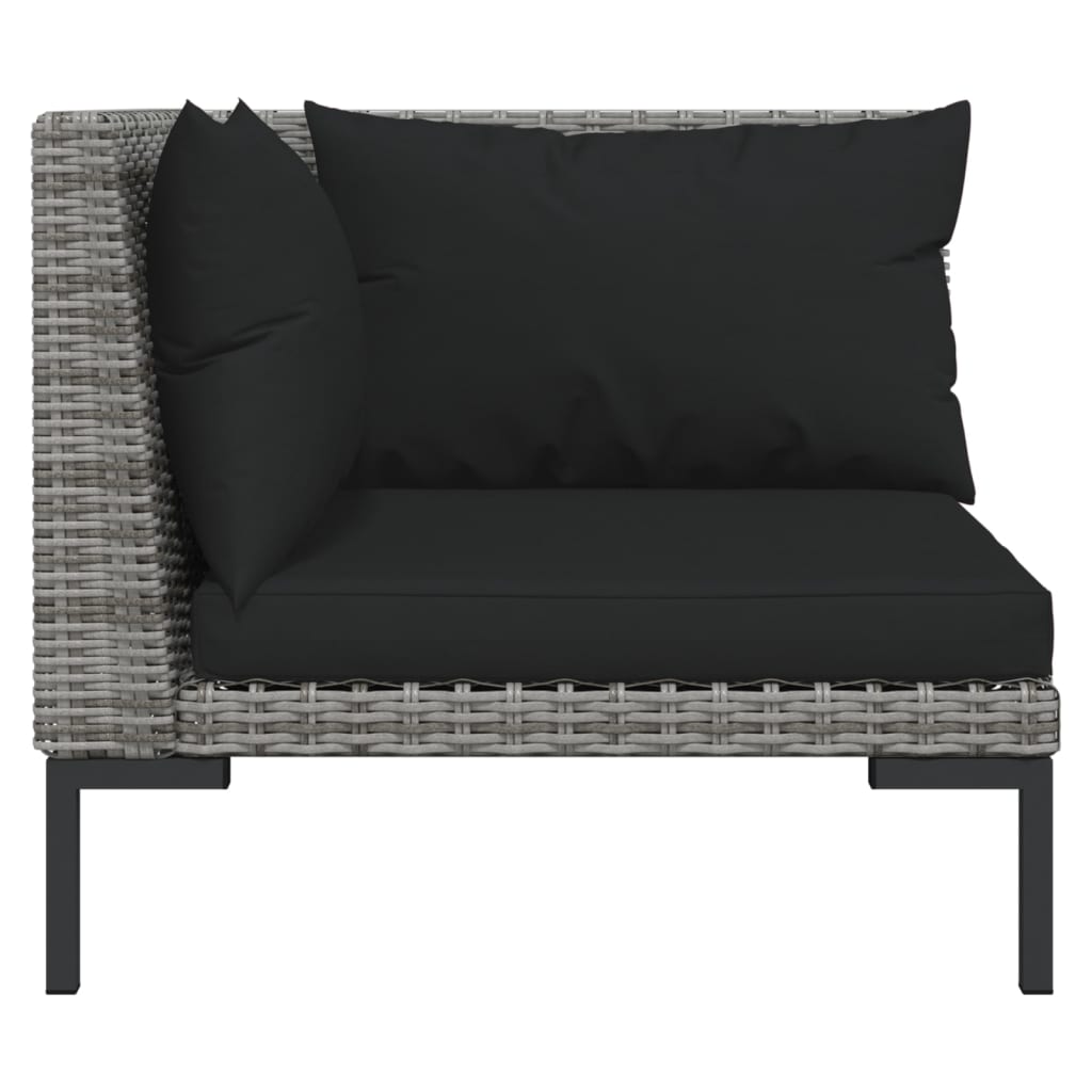 Trendy 6 Piece Poly Rattan Patio Lounge Set with Cushions vidaXL - Picture 49 of 83