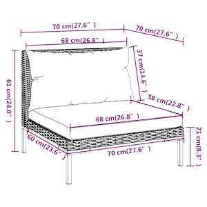 8dílná zahradní sedací souprava a podušky polyratan tmavě šedá - obrázek 11