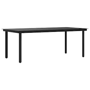 vidaXL aia s&ouml;&ouml;gilaud, must, 200 x 100 x 74 cm, teras ja klaas