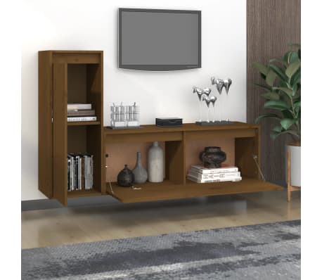 vidaXL telerikapid 2 tk, meepruun, männipuit