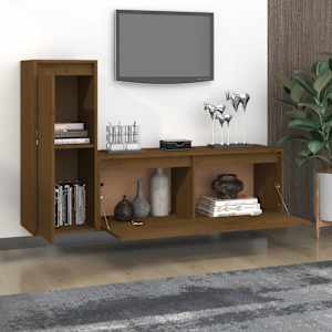 vidaXL telerikapid 2 tk, meepruun, männipuit