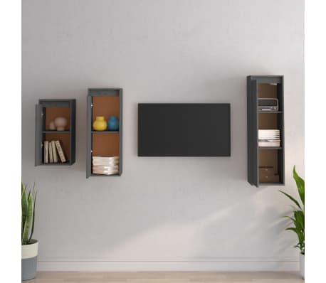 vidaXL Sj&oacute;nvarpssk&aacute;par 3 stk. Gr&aacute;r Gegnheil Fura