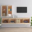 2 Mobili Porta TV VidaXL – Legno Vecchio 80x35x36.5 Cm, Mobile HiFi Con Anta E Ripiani