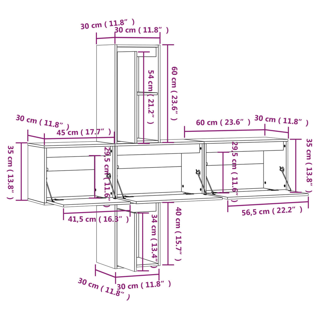 Tv-meubelen 5 st massief grenenhout wit image 13