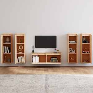 vidaXL Meubles TV 5 pcs Bois massif de pin