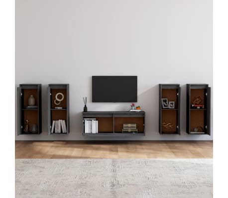 vidaXL telerikapid 5 tk, hall, männipuit