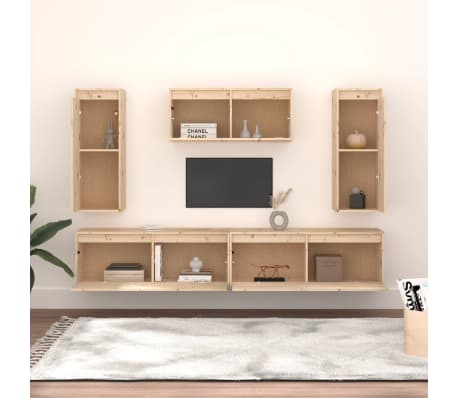 vidaXL Meubles TV 5 pcs Bois massif de pin
