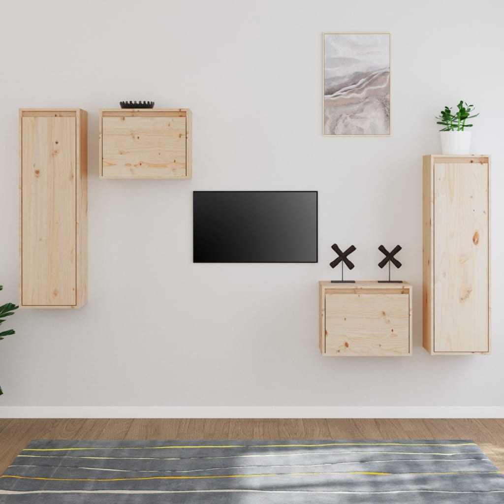 TV skříňky 4 ks masivní borové dřevo