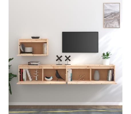 vidaXL Meubles TV 3 pcs Bois massif de pin