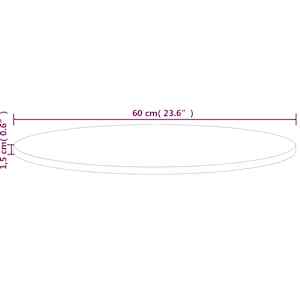 Kulatá stolní deska Ø60x1,5 cm masivní dub bez povrchové úpravy - obrázek 4
