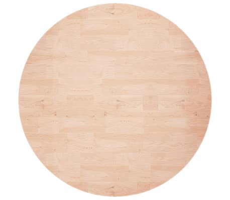 vidaXL Tafelblad rond Ø80x1,5 cm onbehandeld massief eikenhout