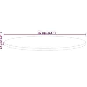 Kulatá stolní deska Ø80x1,5 cm masivní dub bez povrchové úpravy - obrázek 4