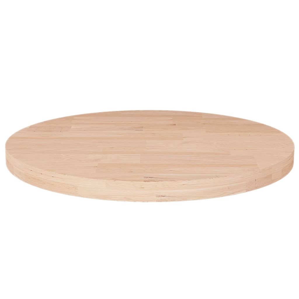 7: vidaXL rund bordplade Ø30x2,5 cm ubehandlet massivt egetræ