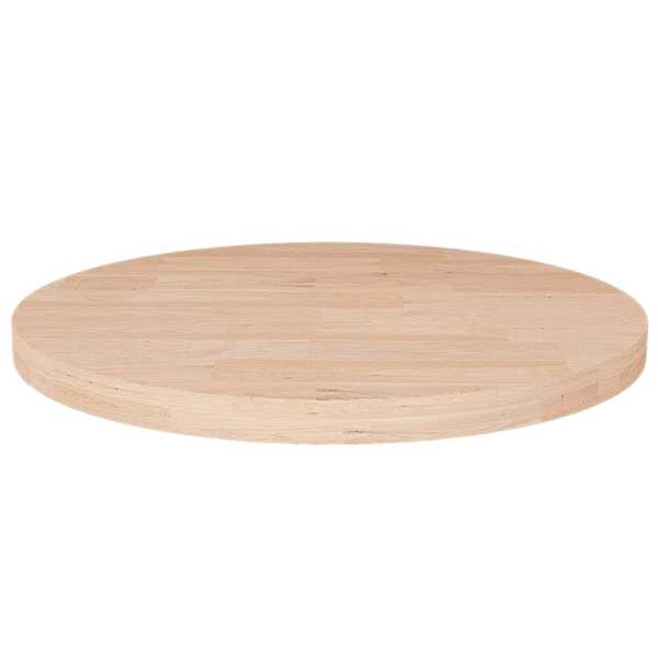 vidaXL &uuml;mmargune lauaplaat, &Oslash;50 x 2,5 cm, t&ouml;&ouml;tlemata tammepuit