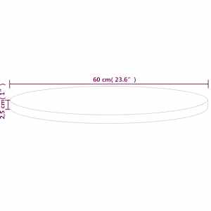 Kulatá stolní deska Ø60x2,5 cm masivní dub bez povrchové úpravy - obrázek 4