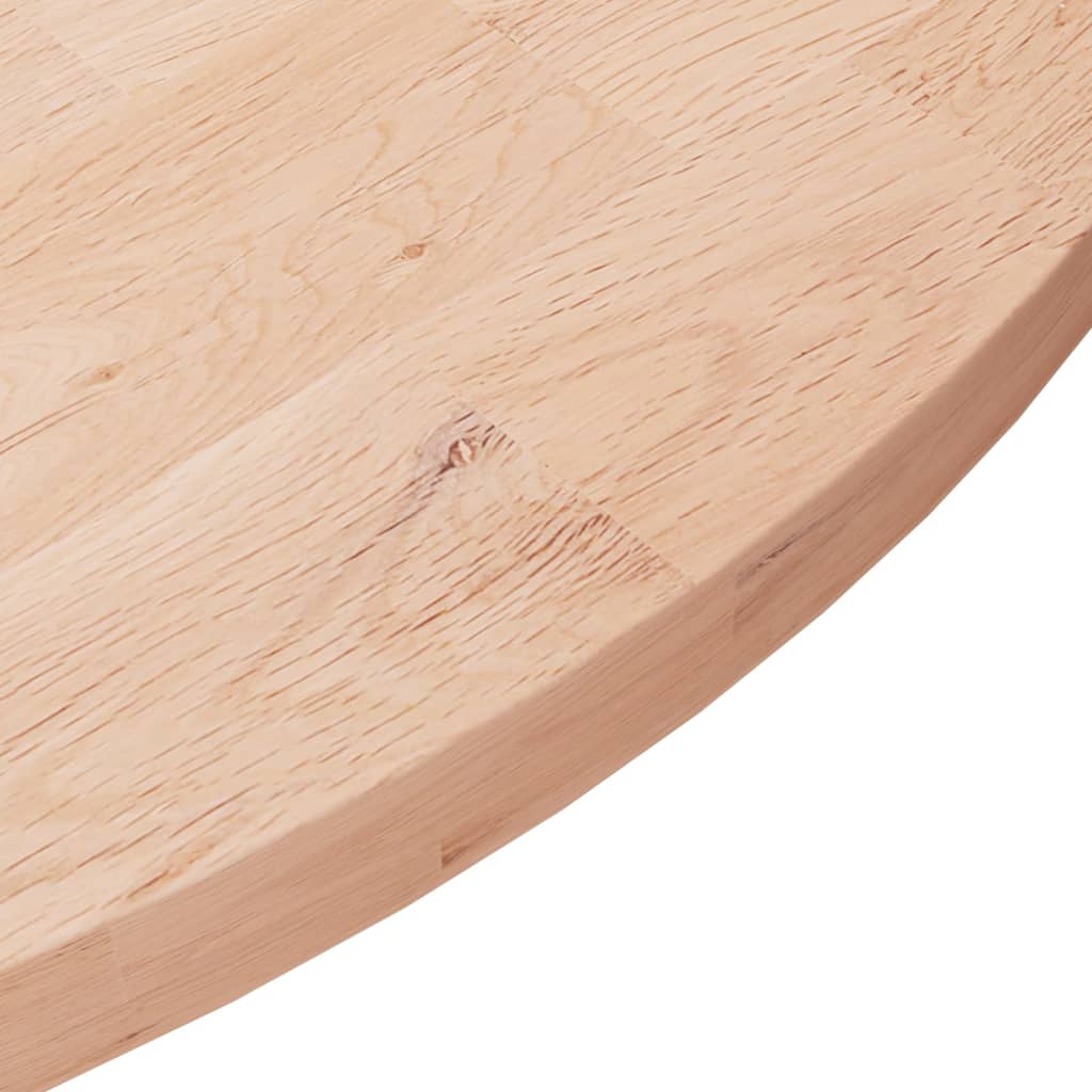 Kulatá stolní deska Ø80x2,5 cm masivní dub bez povrchové úpravy