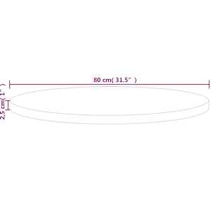 Kulatá stolní deska Ø80x2,5 cm masivní dub bez povrchové úpravy - obrázek 4