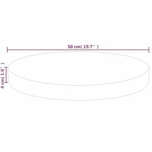 Kulatá stolní deska Ø 50x4 cm masivní dub bez povrchové úpravy - obrázek 4