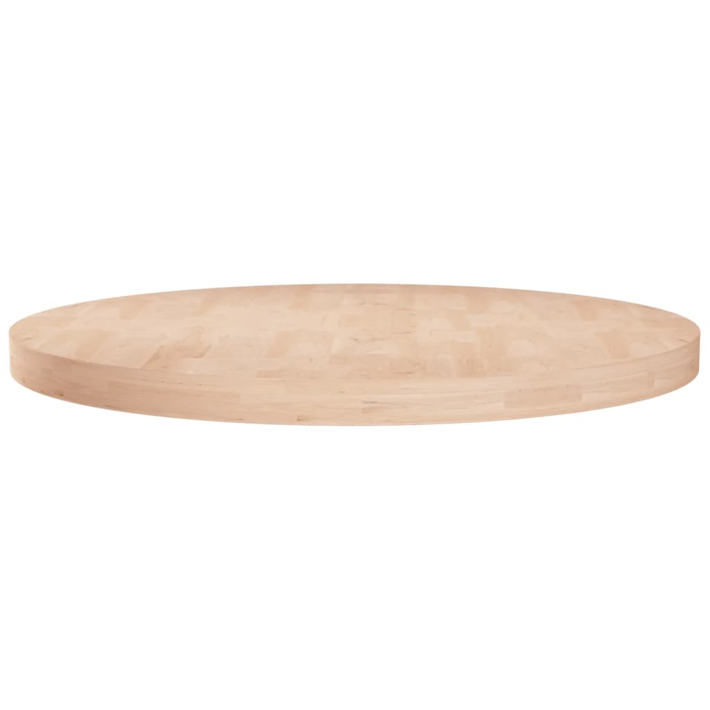 Runde Tischplatte Ø60×4 cm Unbehandeltes Massivholz Eiche