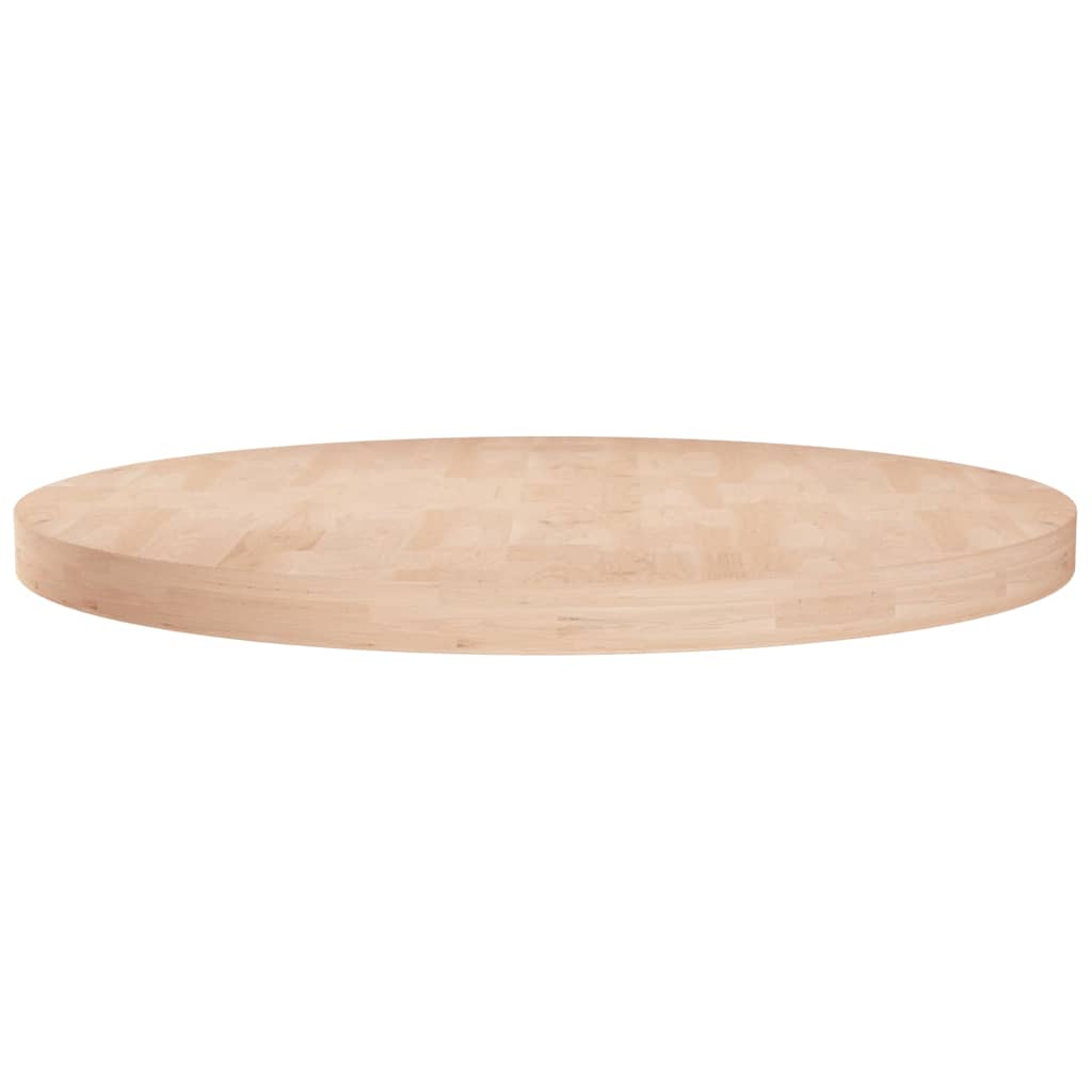 vidaXL Pyöreä pöytälevy Ø80x4 cm käsittelemätön täysi tammi