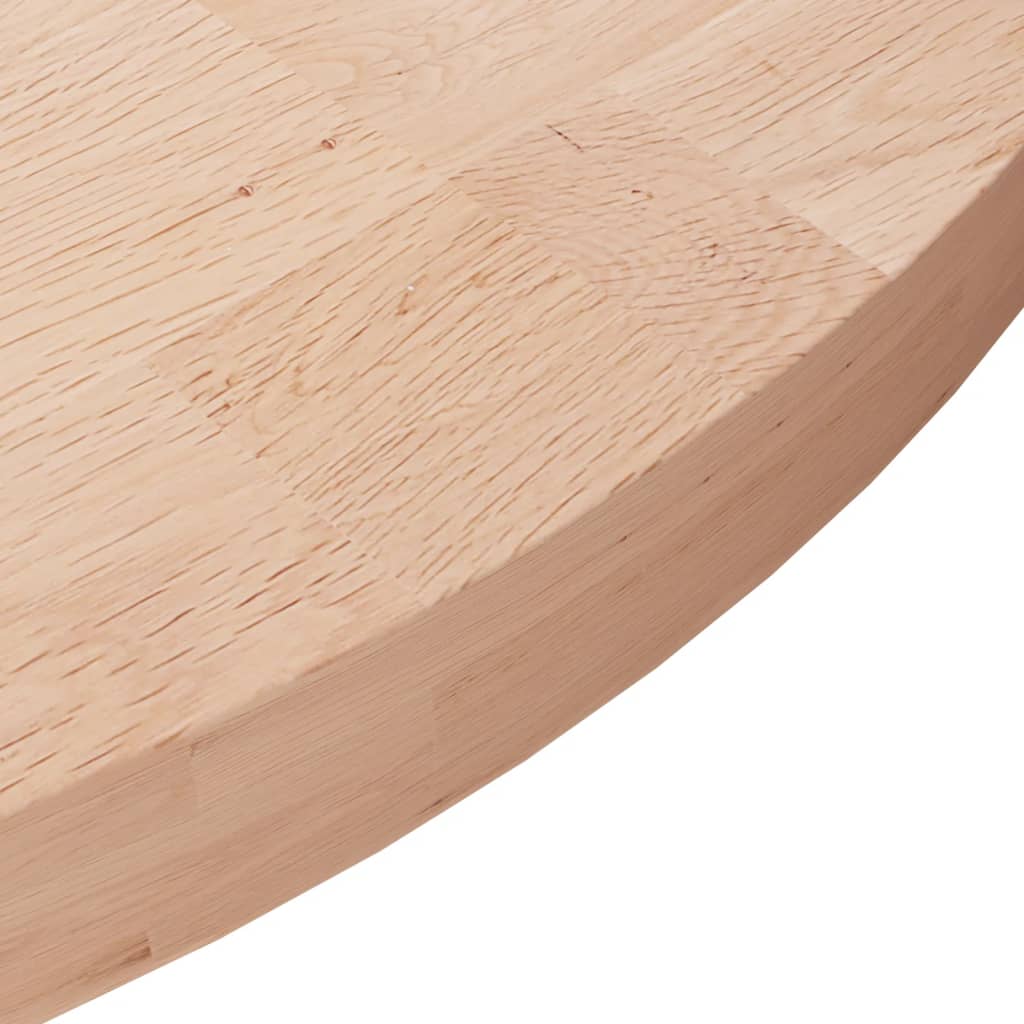 Kulatá stolní deska Ø 80x4 cm masivní dub bez povrchové úpravy