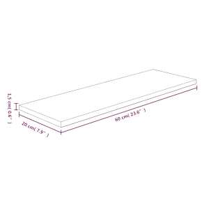 Policová deska 60 x 20 x 1,5 cm masivní dubové dřevo bez úprav - obrázek 4