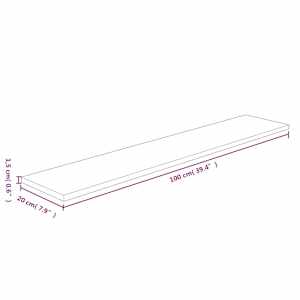 Policová deska 100 x 20 x 1,5 cm masivní dubové dřevo bez úprav - obrázek 4