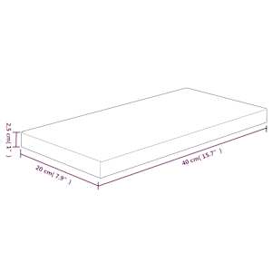 Policová deska 40x20x2,5 cm masivní dubové dřevo bez úprav - obrázek 4