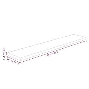 Policová deska 80 x 20 x 2,5 cm masivní dubové dřevo bez úprav - obrázek 4