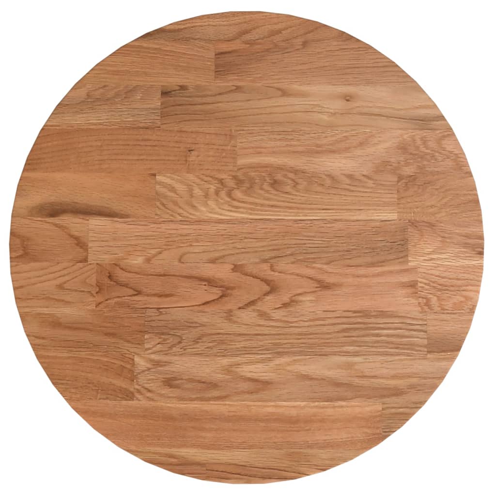 Blat de masă rotund maro deschis Ø30×1,5cm lemn stejar tratat