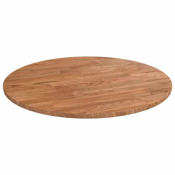 vidaXL &uuml;mmargune lauaplaat, helepruun, &Oslash;40x1,5 cm, t&ouml;&ouml;deldud tammepuit