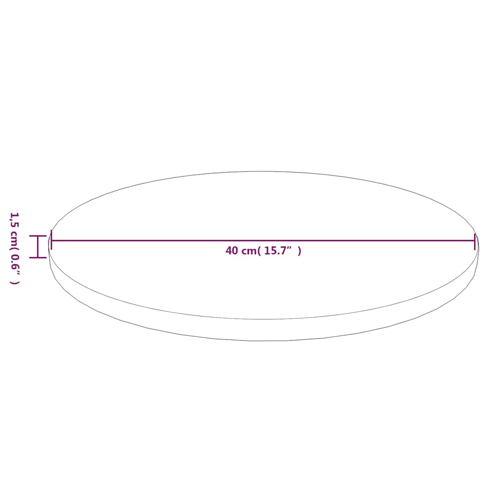 vidaXL Tafelblad rond Ø40x1,5 cm bewerkt massief eikenhout lichtbruin, foto 4
