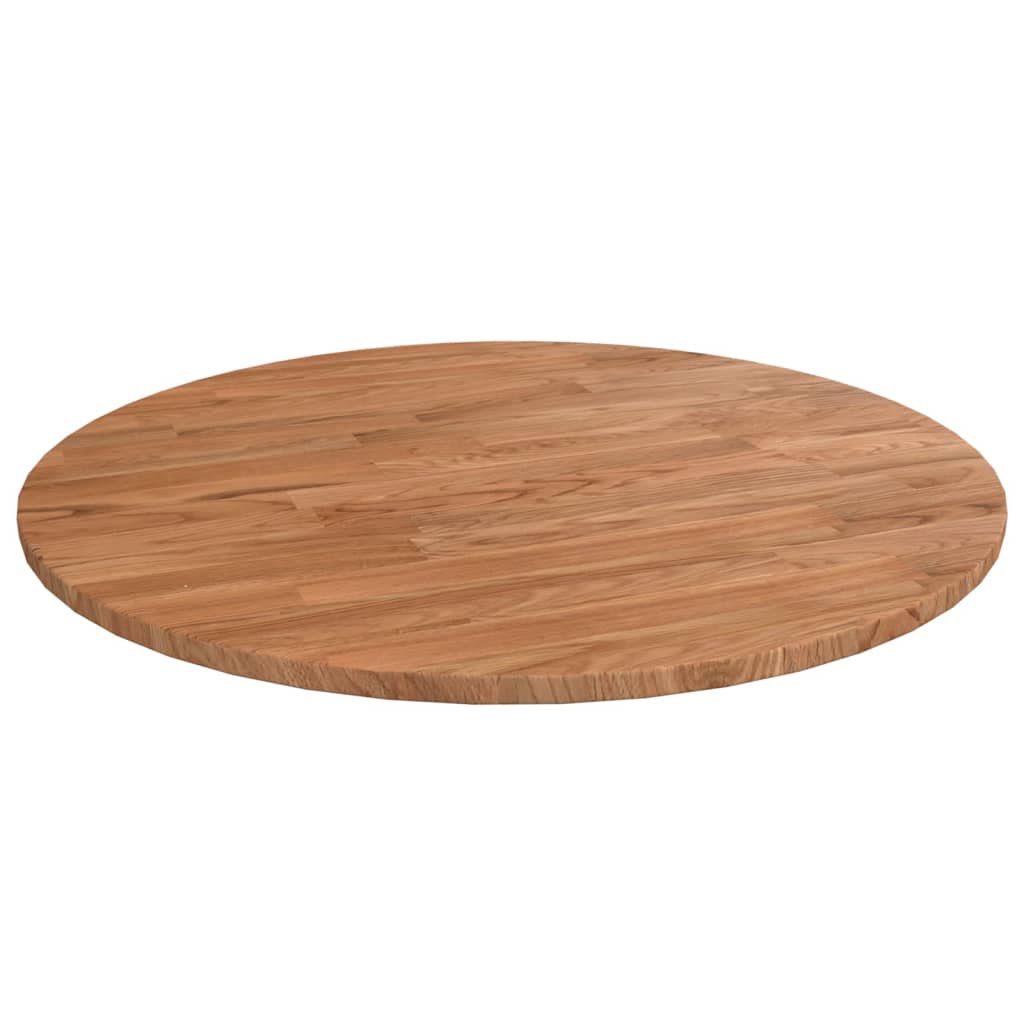 Runde Tischplatte Hellbraun Ø50×1,5 cm Behandeltes Eichenholz
