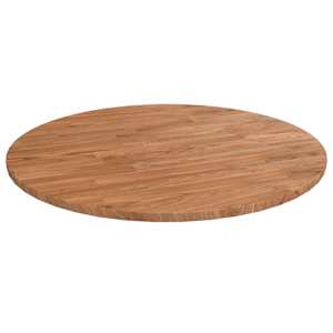 Okrogla mizna plošča svetlo rjava Ø60x1,5 cm trdna hrastovina