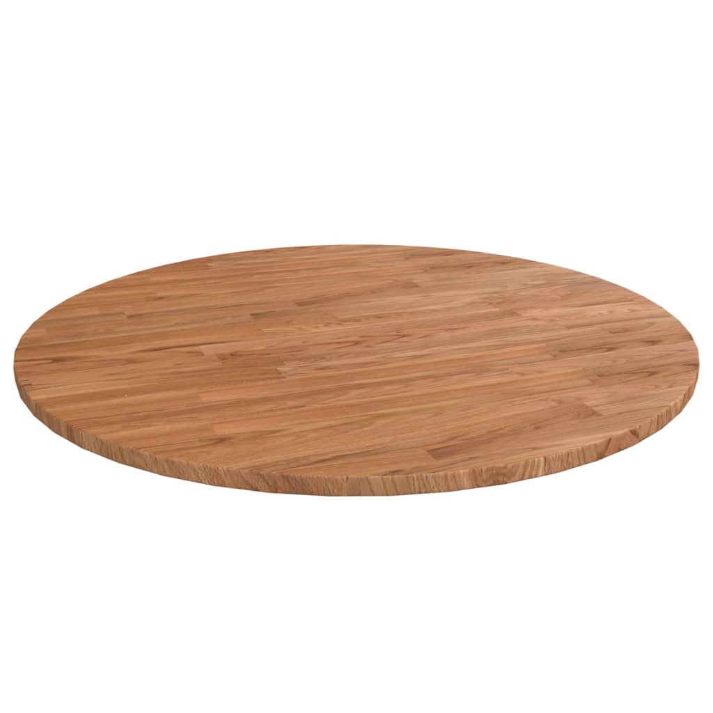Kulatá stolní deska světle hnědá Ø80x1,5cm ošetřený masivní dub