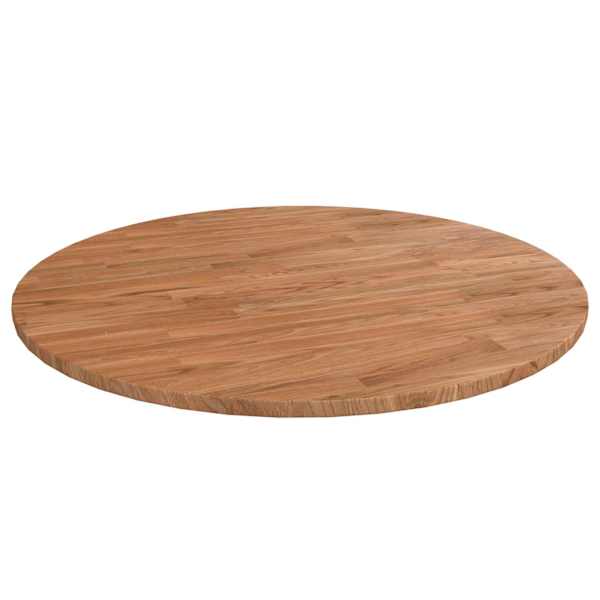 vidaXL &uuml;mmargune lauaplaat, helepruun, &Oslash;80x1,5 cm, t&ouml;&ouml;deldud tammepuit