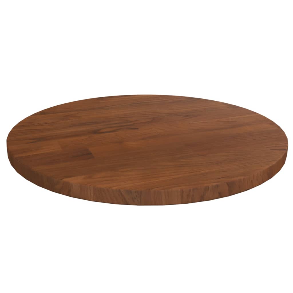 Kulatá stolní deska tmavě hnědá Ø30x1,5 cm ošetřený masivní dub