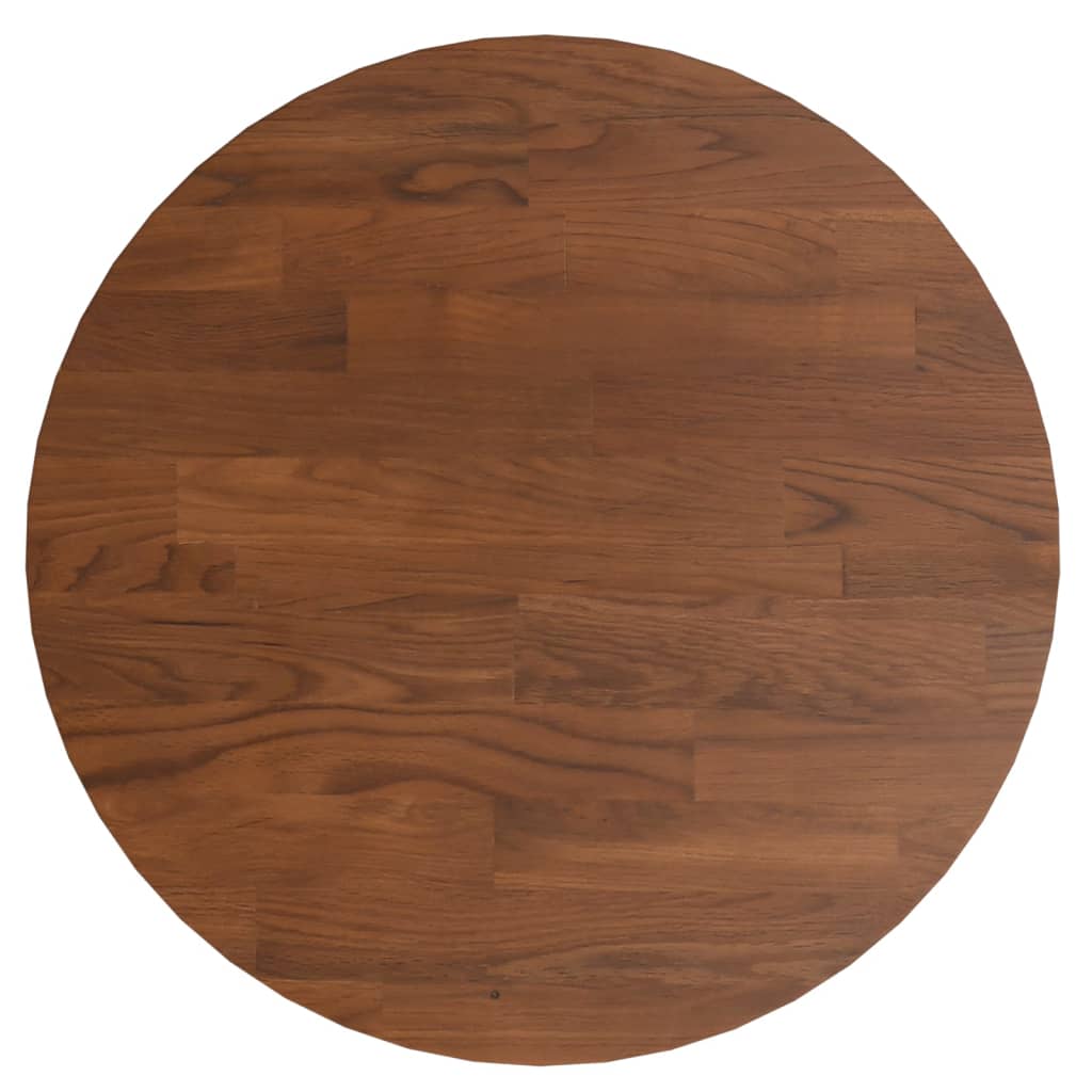 Runde Tischplatte Dunkelbraun Ø30×1,5 cm Behandeltes Eichenholz