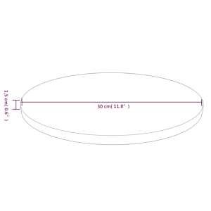 Kulatá stolní deska tmavě hnědá Ø30x1,5 cm ošetřený masivní dub - obrázek 4