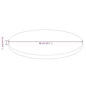 Kulatá stolní deska tmavě hnědá Ø40x1,5 cm ošetřený masivní dub - obrázek 4