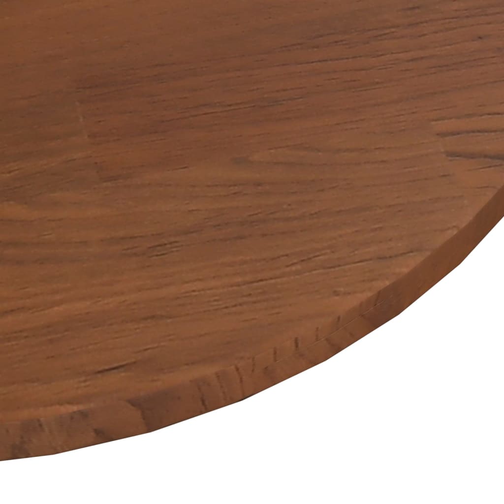 Kulatá stolní deska tmavě hnědá Ø60x1,5 cm ošetřený masivní dub